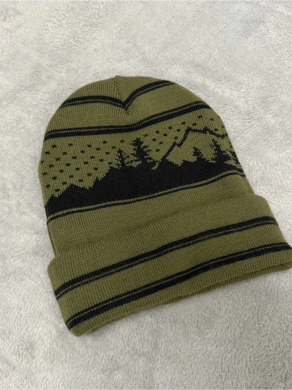 Carhartt 105450 Knit Outdoor Beanie Green Mountain Graphic One Size